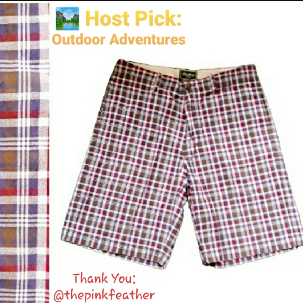 Eddie Bauer Multicolor Plaid Cotton Bermuda Shorts - Size Men's 35